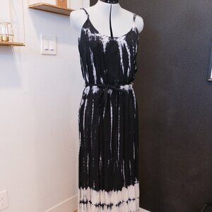 Michael Stars soft rayon black and white tie dye maxi summer dress
